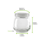 Spheric Reusable pudding jar with plastic cap 3.5oz D:2.08 W:2.52in H:2.63in - 120 pcs Spheric Reusable pudding jar with plastic cap 3.5oz D:2.08 W:2.52in H:2.63in - 120 pcs
